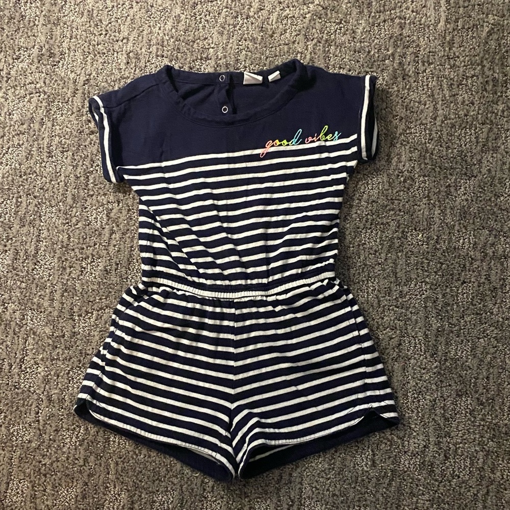 Good Vibes 😎 Navy ans White Romper